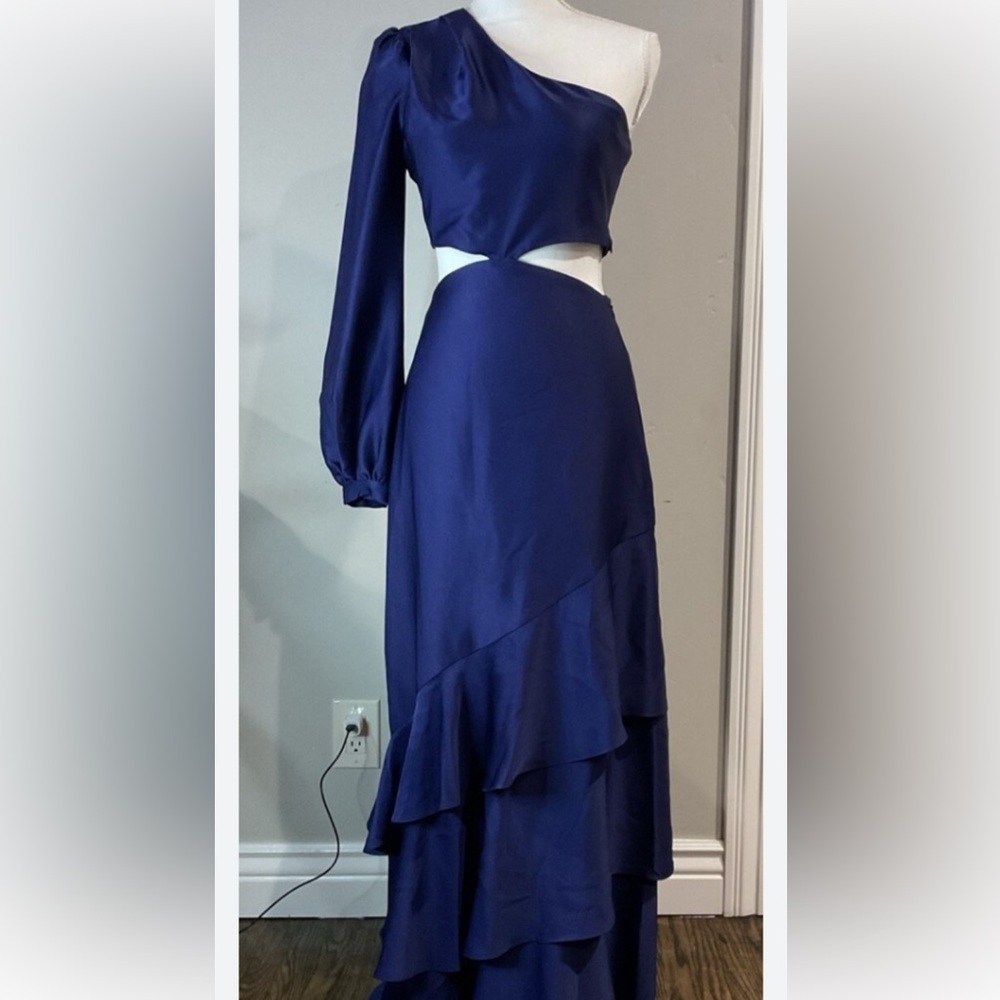 Elegant One-Shoulder Blue Dress Size 12 by Marciano by Guess NWTS Retails $300